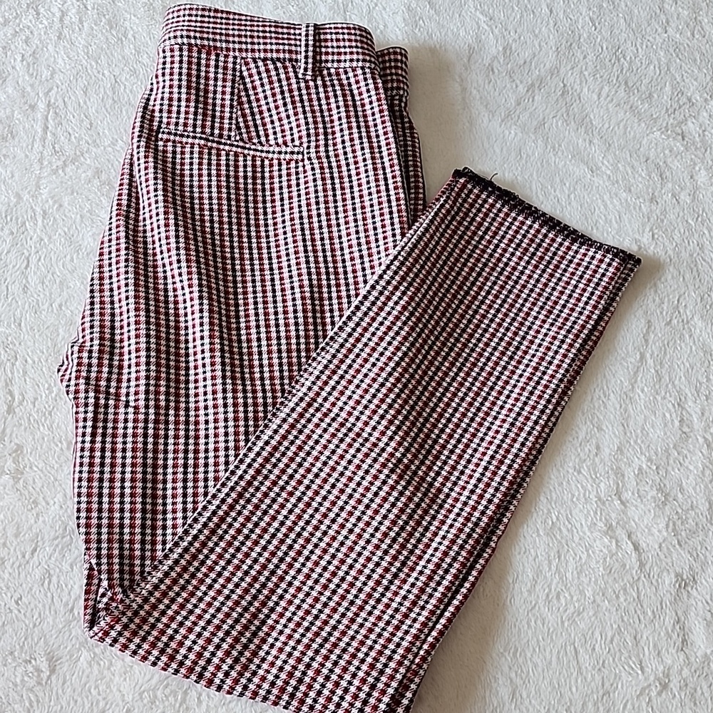 Gap Zip Skinny Ankle Checkered Pants